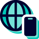 Globe with smartphone icon